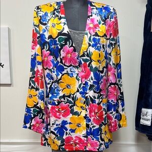 Rumored Floral Multicolor Blazer Small NWT